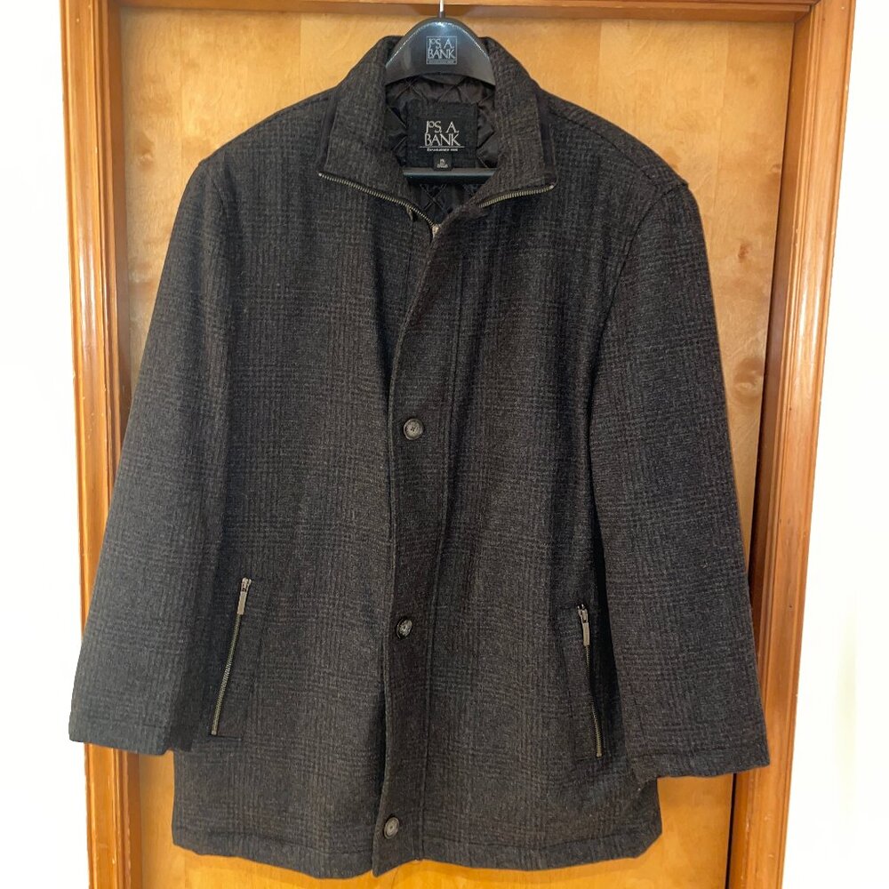 Jos. A. Bank. Men's Wool Blend Coat Grey Black Size XL
